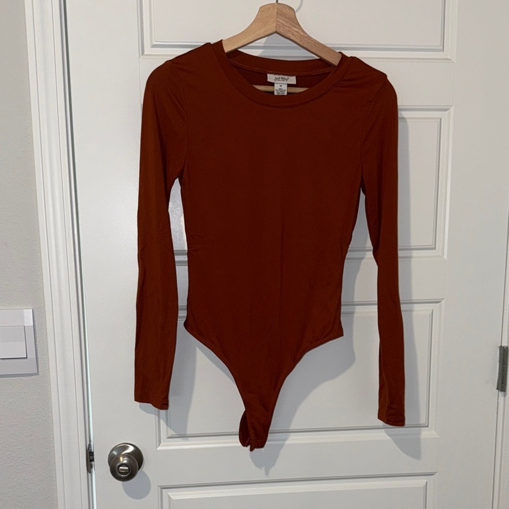 just polly rust colored long sleeve bodysuit size medium